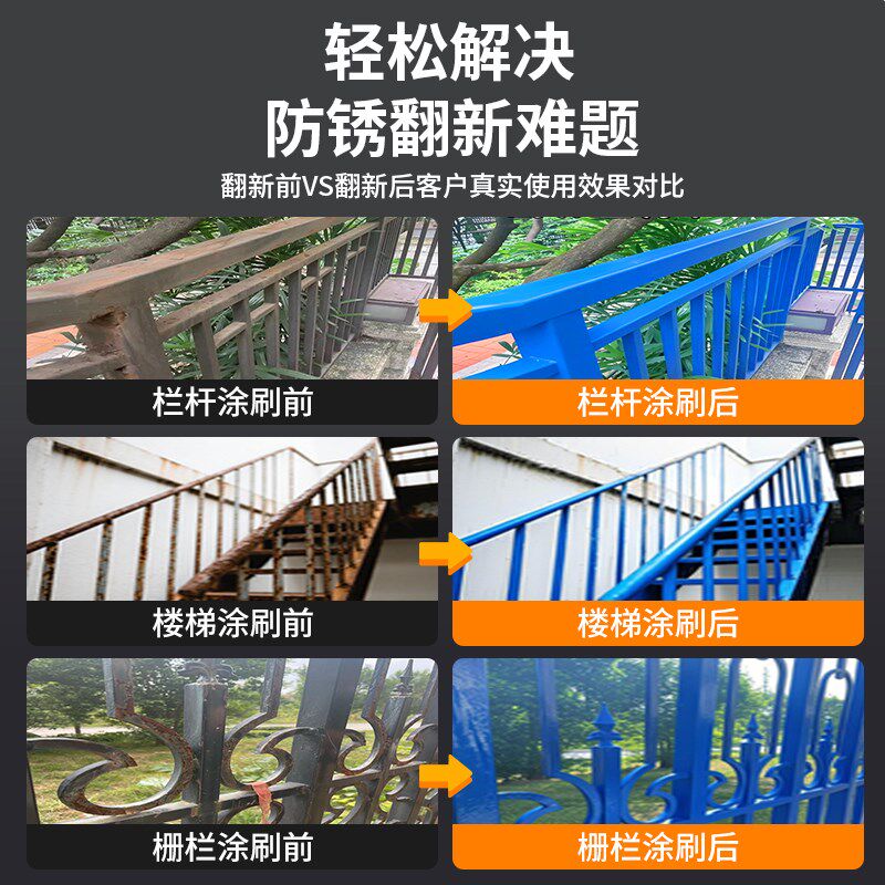 蓝色油漆桶装天蓝色小桶水性金属防锈漆三轮车车牌货车翻新专用漆