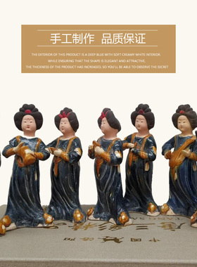 陶瓷仕女摆件唐三彩胖妞仿古古玩收藏家居饰品书房电视柜送礼陶俑