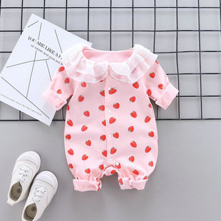 新生婴儿童连体衣服女宝宝外出夏装公主薄款春秋夏装外套满月洋气