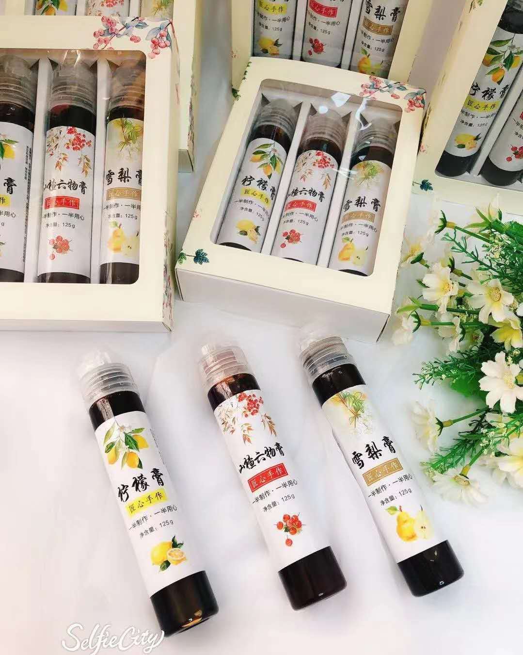 挤压瓶包装盒贴纸柠檬膏贴纸秋梨膏贴纸山楂六物膏贴纸包装盒八物