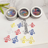 厦航南航国航小可爱飞机回形针彩色曲别针办公文件固定夹书签定制