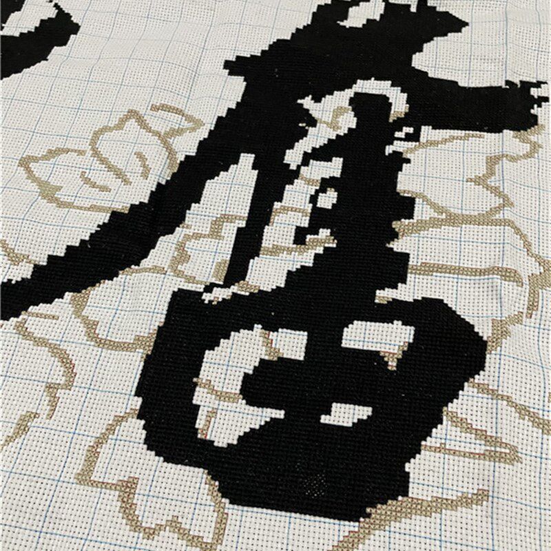 纯手工十字绣成品毛笔字奋斗励志书法大版书房办公室客厅挂画包邮