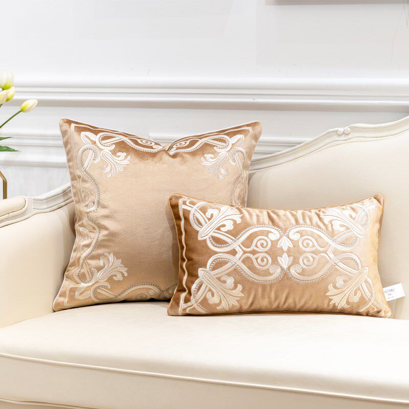 轻奢高级感沙发抱枕客厅欧式靠垫大靠背床上睡觉腰靠枕头套不含芯