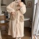 浴袍加绒加厚睡袍家居服 女士可爱珊瑚绒睡衣长款 秋冬季 天2024新款