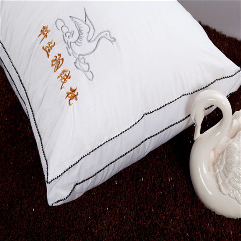 新款宾馆酒店布草床上用品出口全棉贡缎纤丝羽绒枕枕头芯包邮