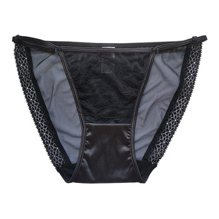 舒适轻薄性感蕾丝网纱拼接可伸缩腰带色丁裆部棉内裆中低腰内裤女