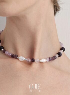 瑰意紫玉巴洛克珍珠925银项链2025新款时尚小众设计高级感锁骨链