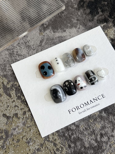 Foromance.【雾野星驹】手绘小马+镂空星星 短方圆甲型 扁甲友好