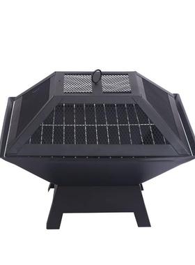 三合一外贸火盆 烧烤架 square bbq grill with barbec