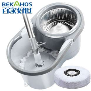 免手洗旋转拖把桶手压甩水拖洗涤漂白干湿两用家用吸水双驱动地拖