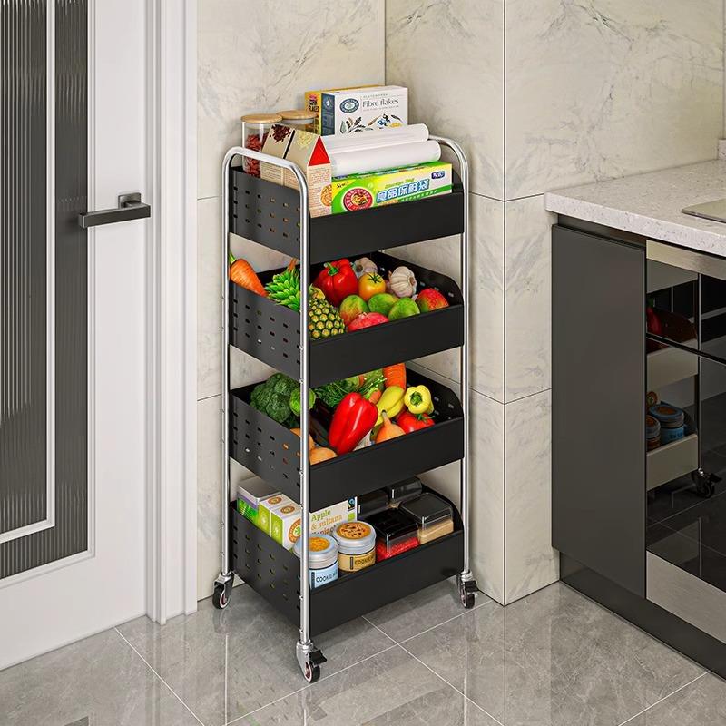 厨房备菜置物架多功能不锈钢放瓜果火锅店落地多层餐厅传菜小推车