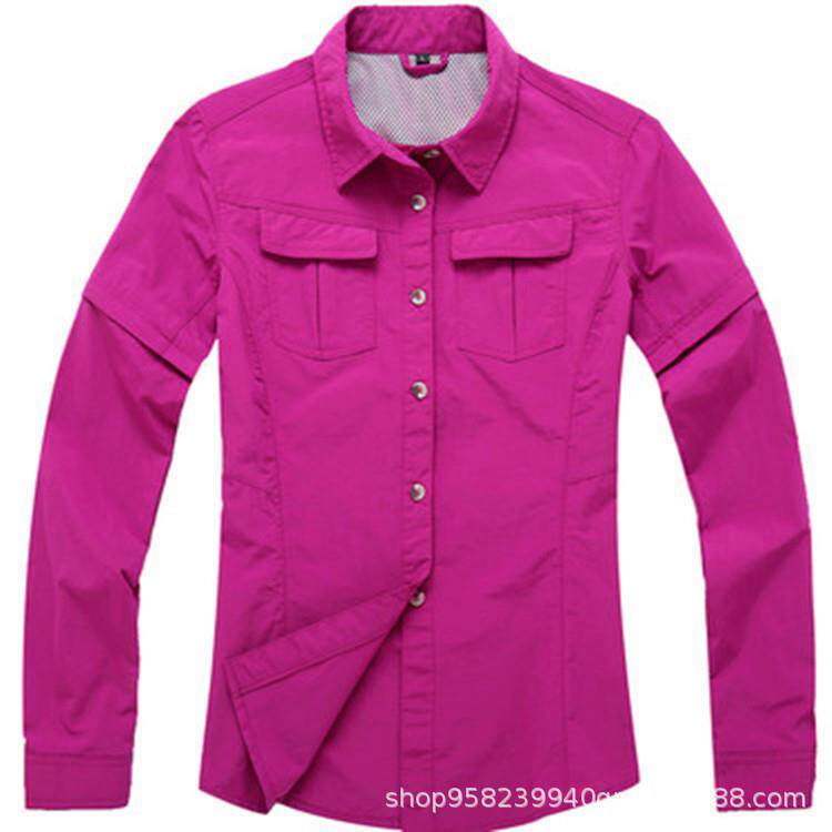 夏秋现货优惠可拆卸速干衣裤防晒透气快干女士户外休闲衬衣衫套装