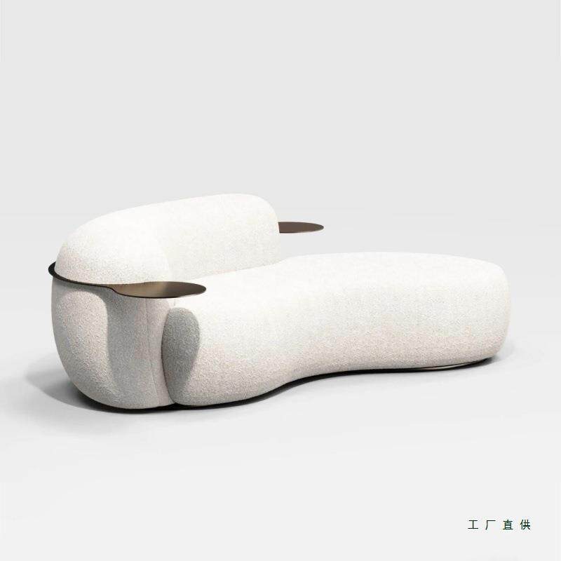 法式轻奢弧形豌豆贵妃沙发躺椅卧室床尾小沙发贵妃榻店铺休息区