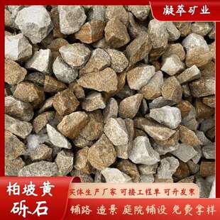 柏坡黄砾石黄色碎石庭院铺装黄石子花园造景园林装饰不规则砾石