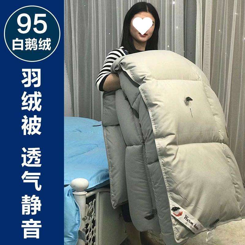 高档羽绒被100白鹅绒冬被加厚保暖春秋被子被芯学生宿舍棉被