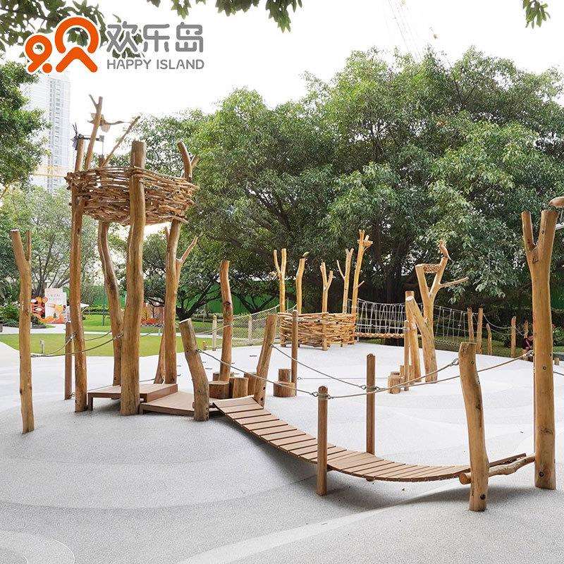 原木游乐设备刺槐木防腐木户外大型儿童主题乐园木质拓展攀爬设备