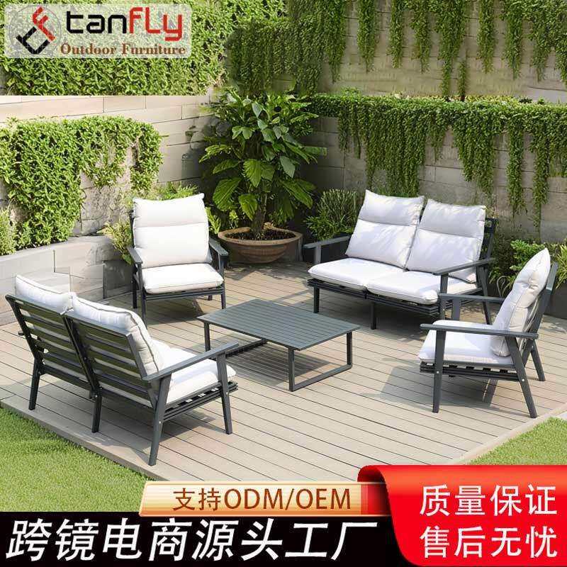 庭院塑木沙发阳台花园室外防水防晒仿柚木沙发小区洽谈区户外家具