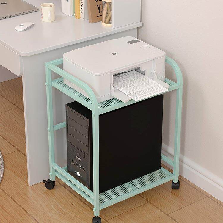家用打印机置物架可移动落地架子电脑主机托架办公室工位整理