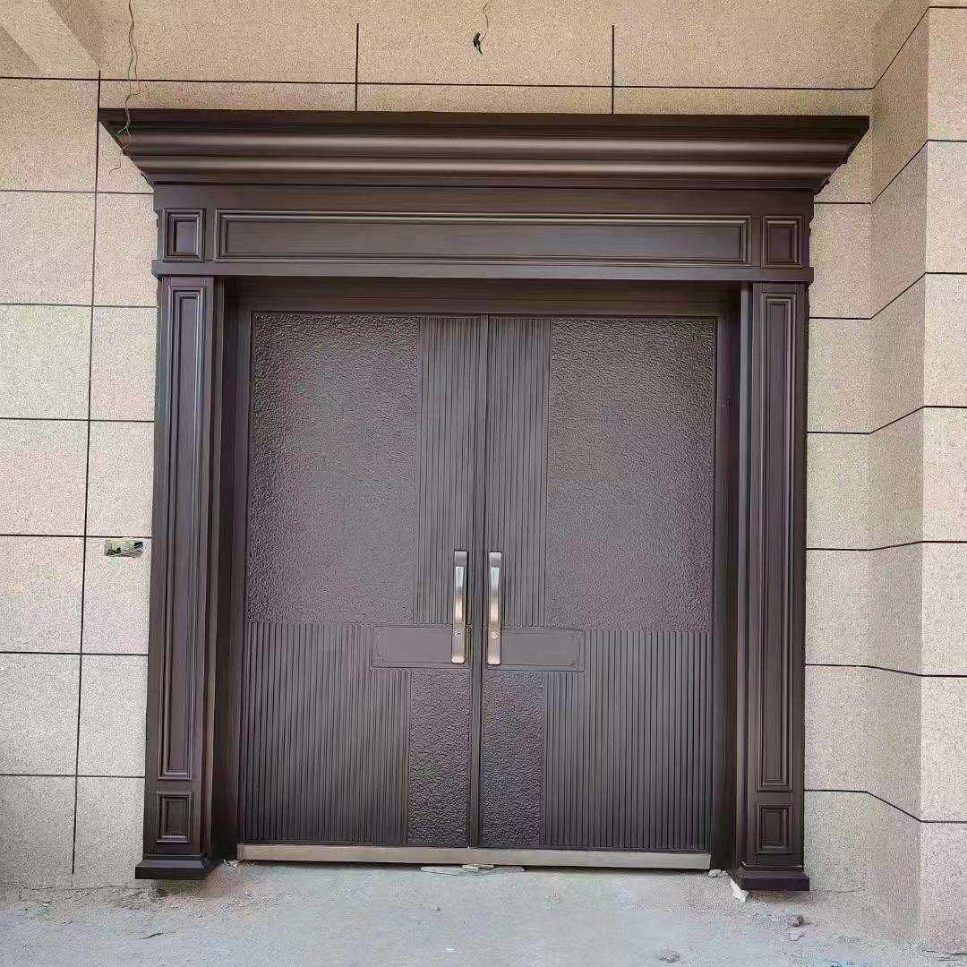 庭院雕花大门-花园学校小区大门-防盗铝艺大门直销-铜门-大门