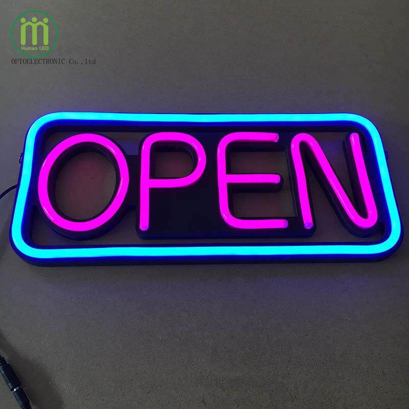 新型标识LED霓虹灯广告标牌OPEN标识牌遥控闪烁软灯带广告牌