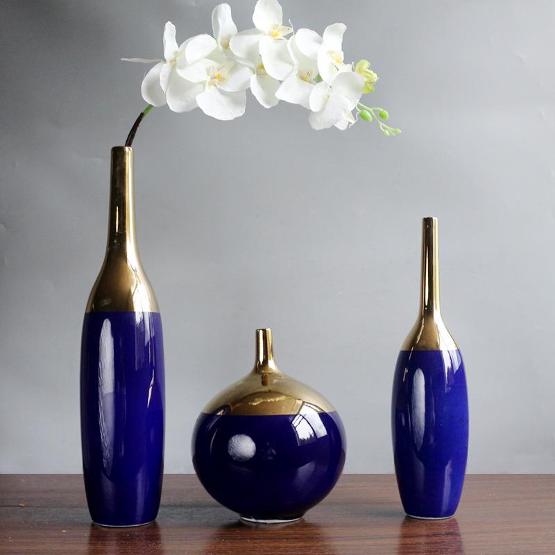 欧式花瓶摆件客厅插花家用茶几干花家居装饰品电视柜青花瓷瓷艺
