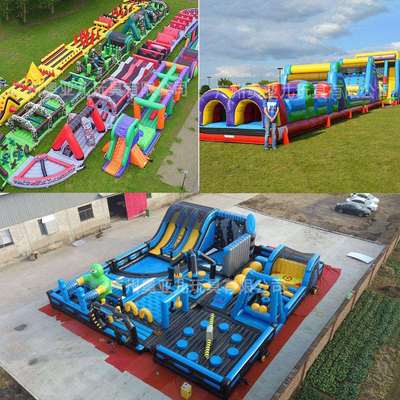 充气城堡室外大型蹦床公园户外滑滑梯关卡跳床广场摆摊游乐场