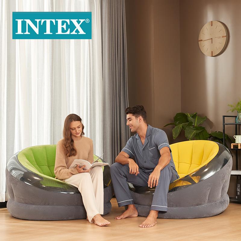 INTEX68582圆形单人充气沙发居家客厅庭院充气座椅榻榻米