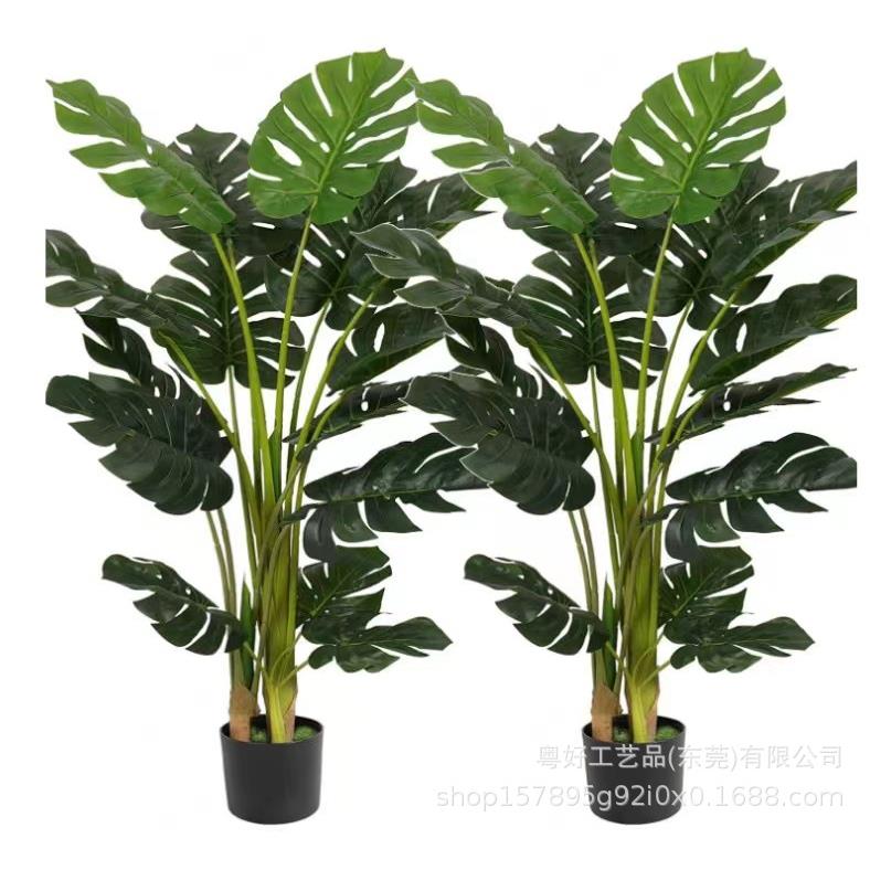 北欧仿真龟背竹植物大型盆栽假龟背叶绿植室内装饰客厅落地摆件树