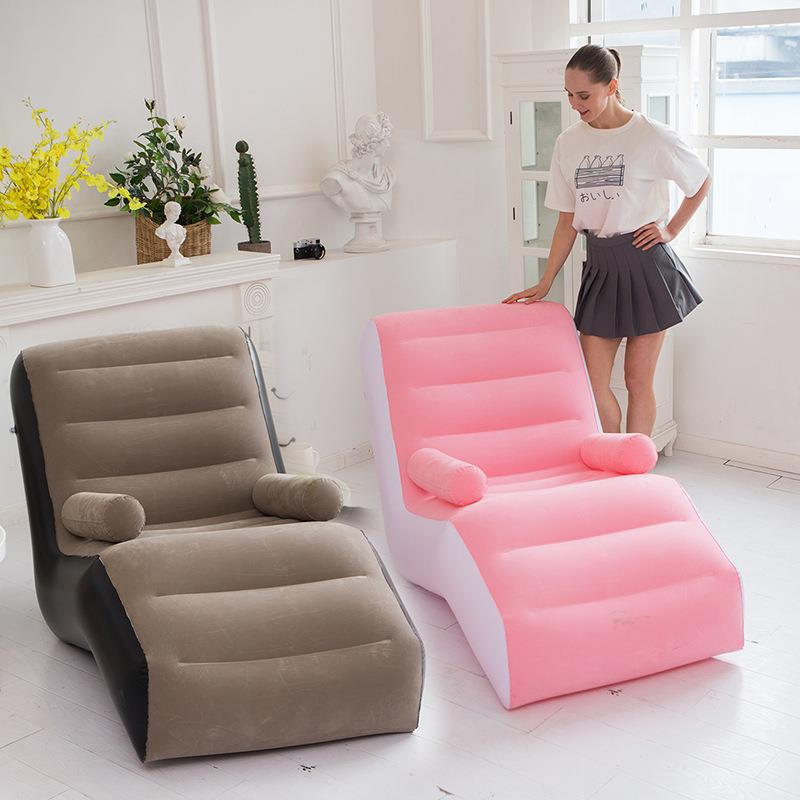 新款充气懒人植绒午休沙发S形躺椅便携充气户外沙发