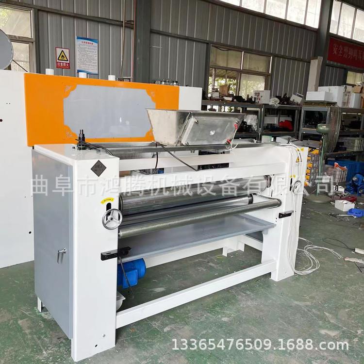 猫抓板蜂窝纸板复合粘贴涂胶机鸿腾单面木工滚胶机三辊上胶