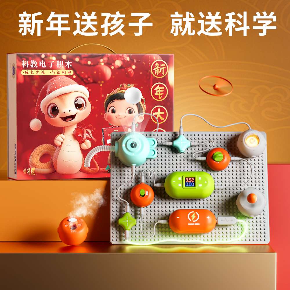 电子积木儿童电路物理实验智能益智玩具steam幼儿园科学实验装3-9