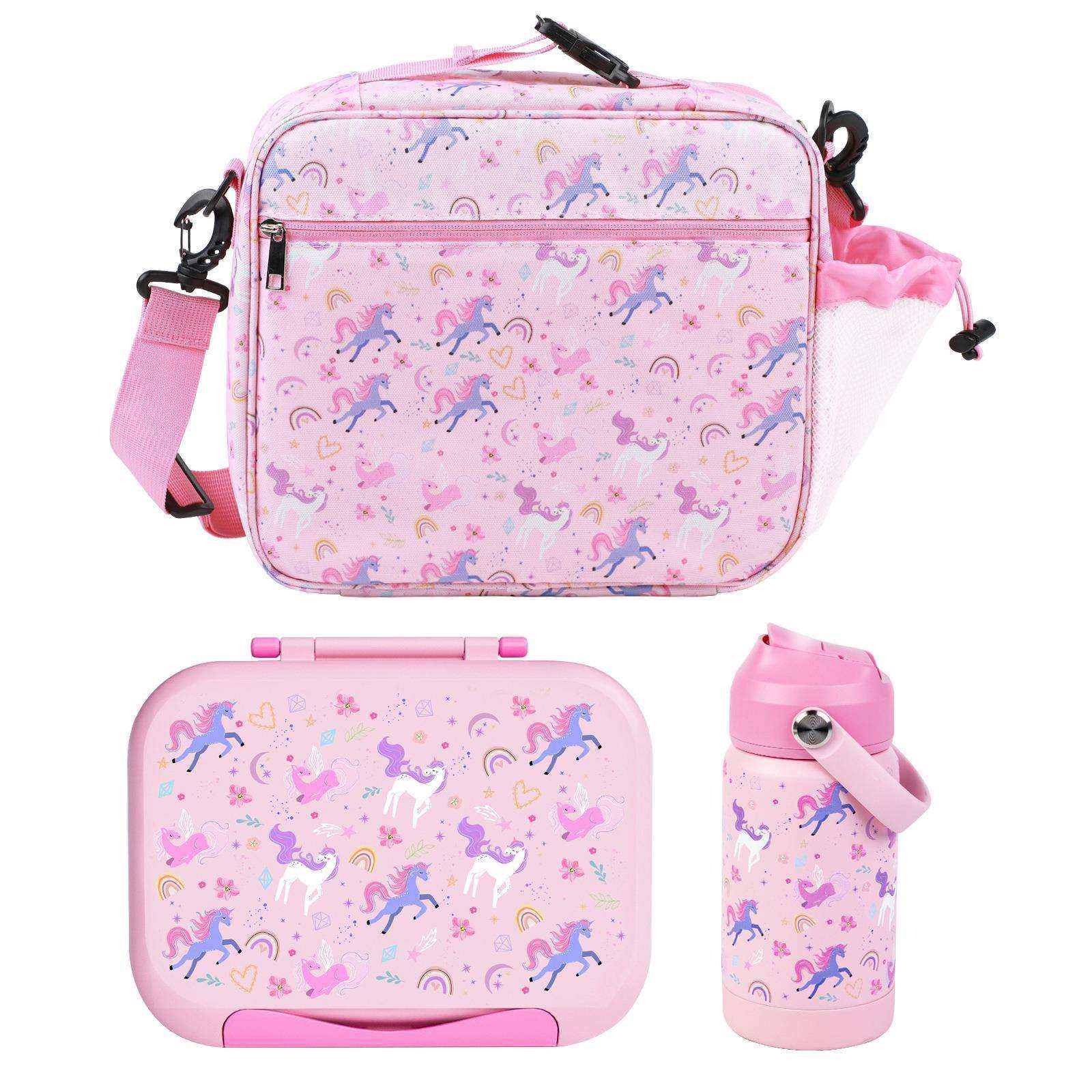 爆款热销时尚带饭大容量加厚铝箔卡通儿童手提斜跨保温包套装