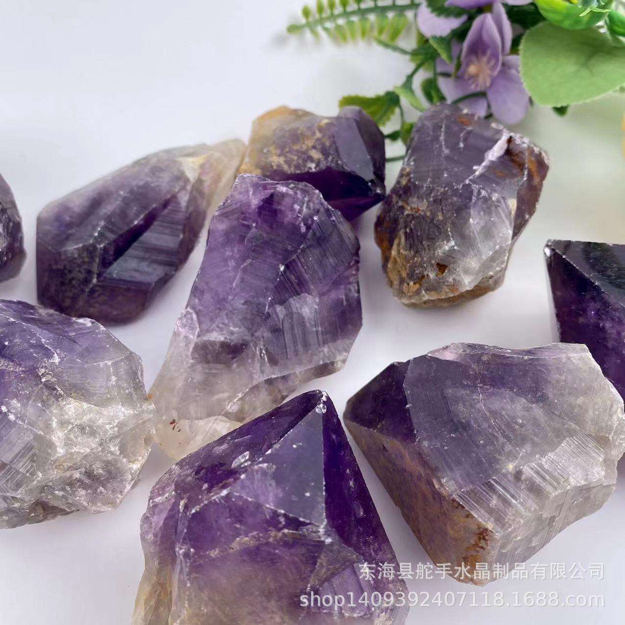 天然大块紫水晶原石裸石摆件毛料雕刻消磁净化水晶石原石办公摆件