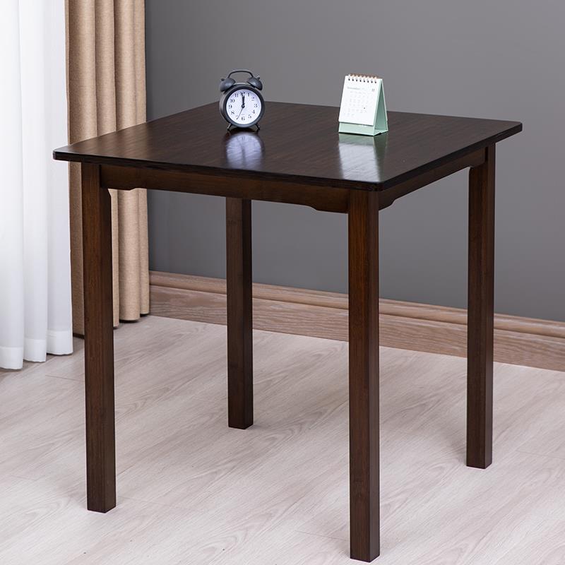 #四方桌子中式正方形实木简约学习桌家用胡桃色楠竹饭桌小户型餐