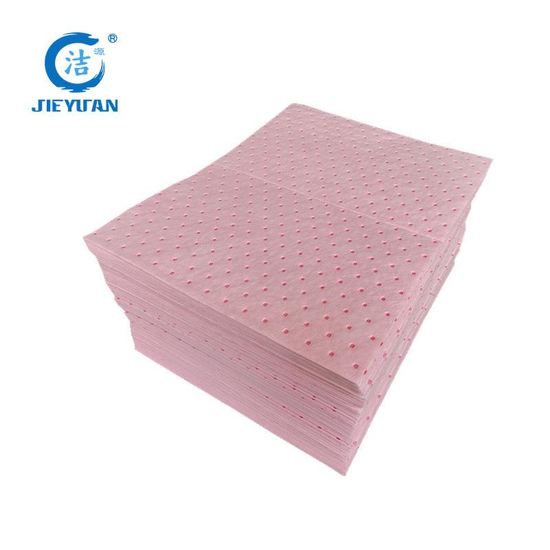 洁源CP45040X粉色4MM厚酸性液体吸附垫100片装化学品吸酸棉垫