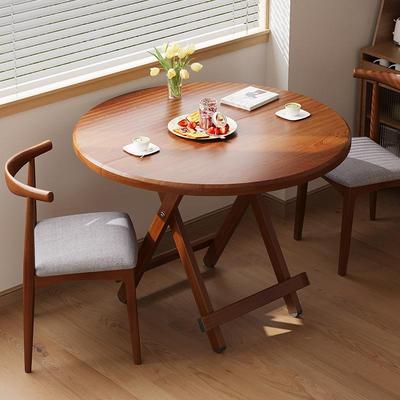 便携式可折叠桌长方形餐桌饭桌简约家用小户型出租房用吃饭小圆桌