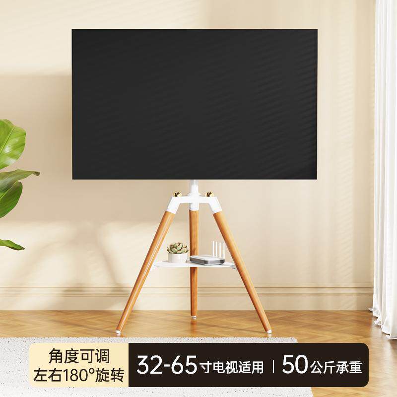 通用电视支架落地移动实木挂架复古展厅电视架子55/65/75寸