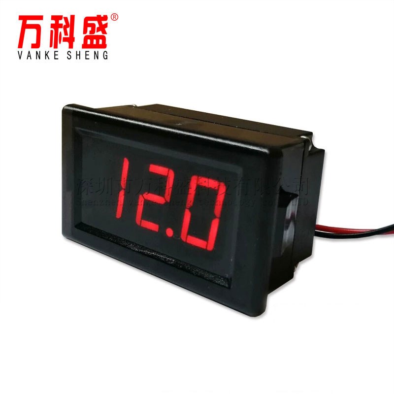两线防水电动车电压表5V~120V电瓶数字数显表 12V/48V/60V/72V