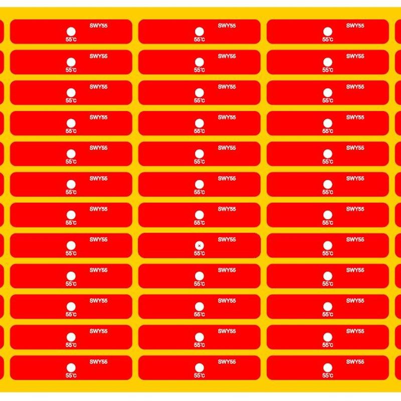 SWY55铁路专用温度变色标签测温纸示温片不可逆测温贴片60片/张