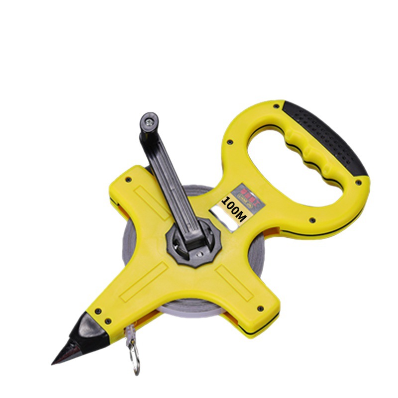 卷尺50米30m钢卷尺100米长皮尺米尺钢架尺建筑工程测量手提式尺子