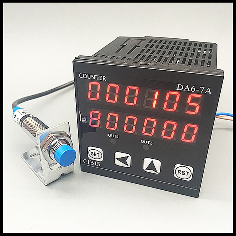 DA6-7A智能数显电子计数器接近D开关信号输入霍尔计米器长度计现