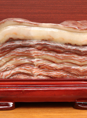 天然石材奇石摆件猪肉石五花肉桌面装饰26*21*9cm9155g雕刻石摆件