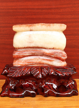天然石材奇石摆件猪肉石五花肉桌面装饰雕刻石摆件14*13*7cm1900g
