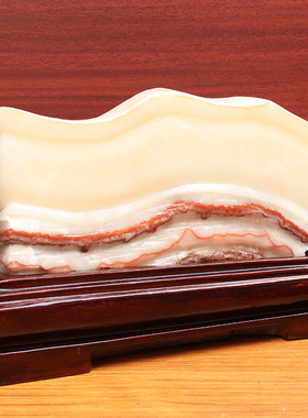 天然石材奇石摆件猪肉石五花肉桌面装饰28*17*4cm3302g雕刻石摆件