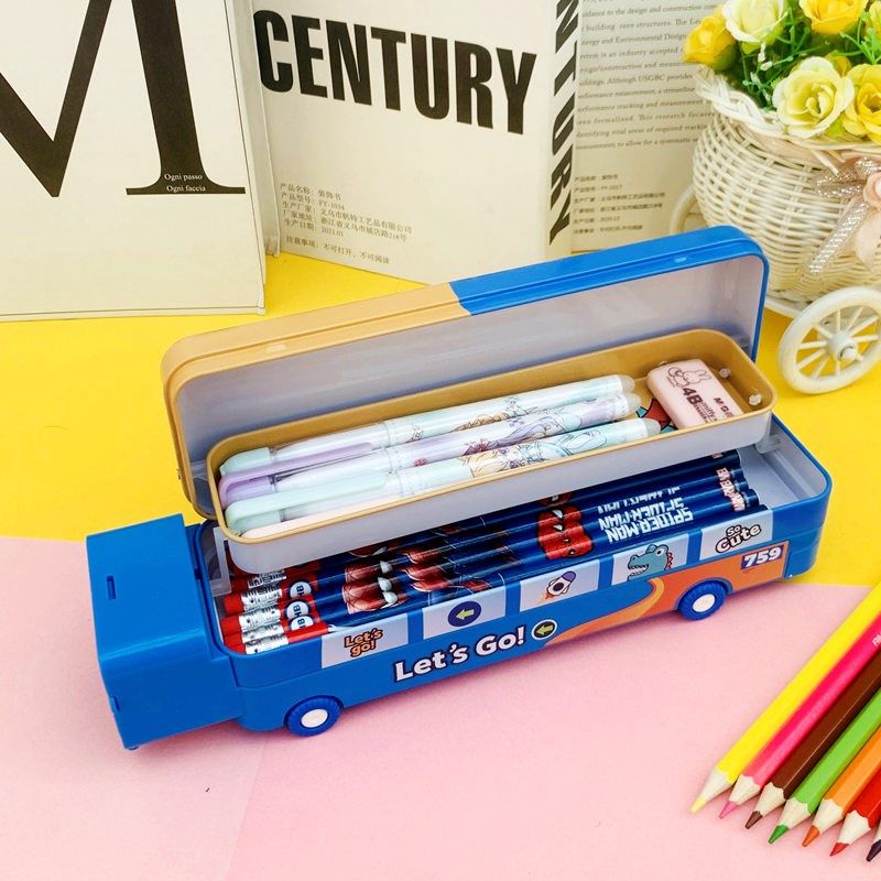 可爱文具盒小学生卡通铅笔盒三层大容量汽车造型笔盒1-3年级文具