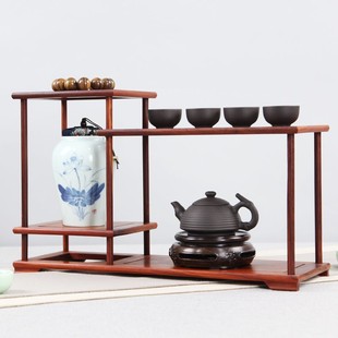 紫砂茶壶架子茶具架小博古架红檀多宝阁置物架实木质展示架摆件架