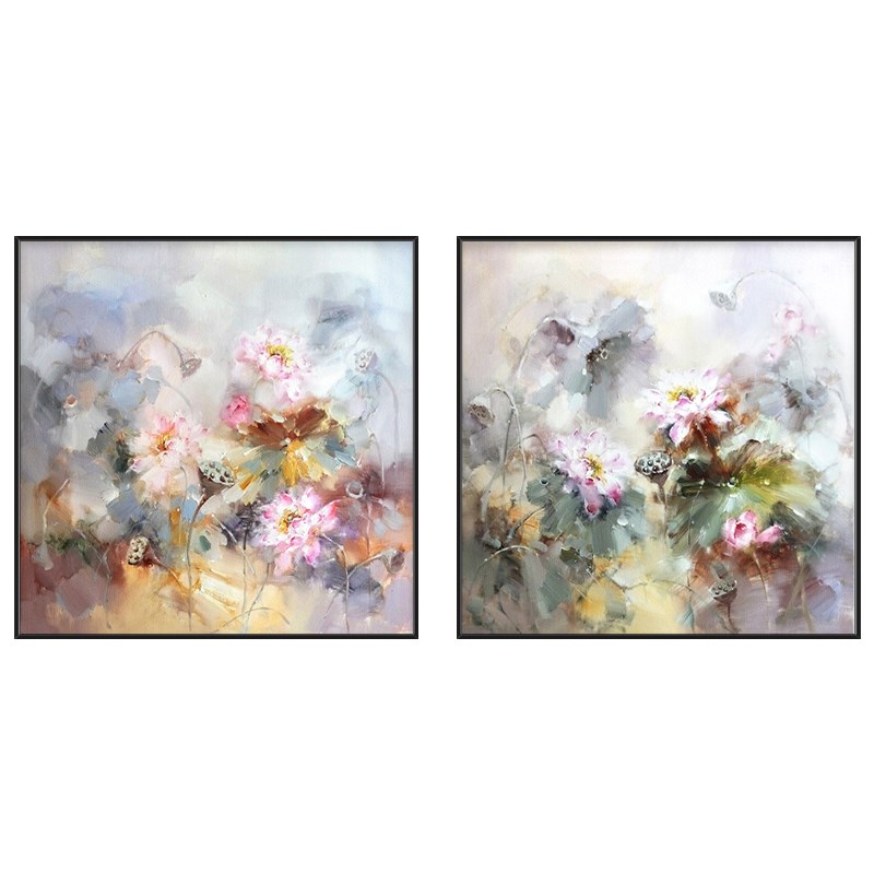 手绘油画 画花卉装饰画 画客厅饭厅卧室床头沙发背景墙轻奢挂画图片