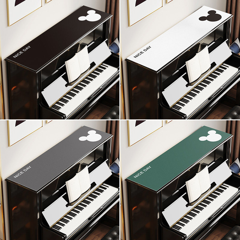 防水免洗电钢琴盖布琴顶简约防尘保护套半罩 pvc皮革长条防划垫子
