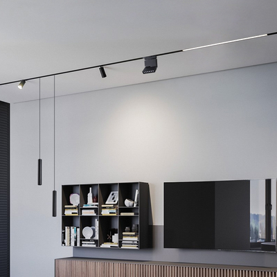 无主灯客厅照明磁吸轨道灯嵌入式无边框明装磁吸别墅酒店线性射灯
