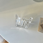 欧式 浮雕玻璃饰品盒精致透明迷你花篮首饰盒摆件戒指手饰品收纳盒